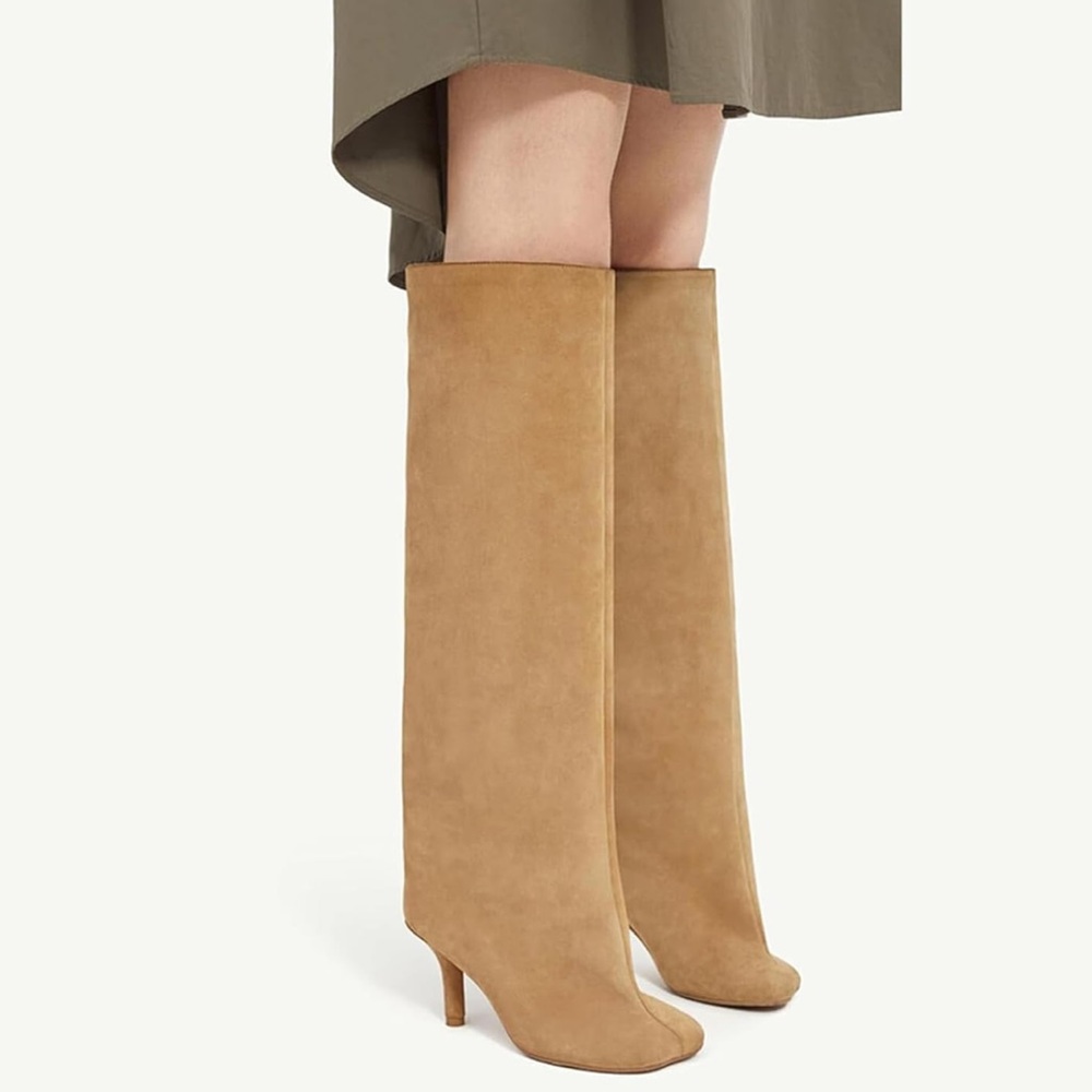 Elegant Nude Knee-High Women's Boots